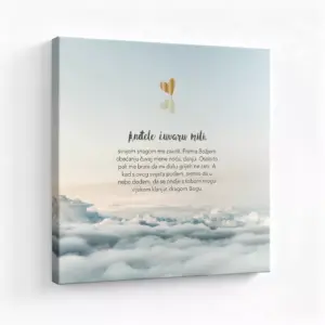 Angellum citat na platnu - “Molitva - Anđele čuvaru mili" Nebo #0308