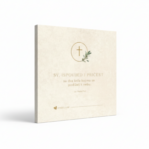 Angellum citat na platnu – “SV. ISPOVIJED I PRIČEST su dva krila kojima se podižeš k nebu.” sv. Padre Pio #0334