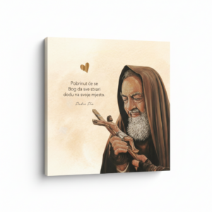 Angellum citat na platnu - “Pobrinut će se Bog da sve stvari dođu na svoje mjesto." Sv. Padre Pio #0383