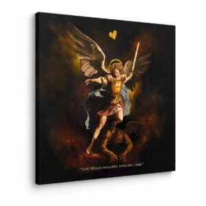 Angellum citat na platnu - “Sveti Mihaele arkanđele, brani nas u boji" #0514